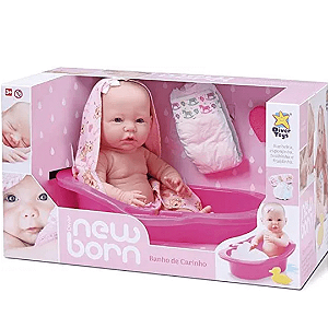 Boneca Diver New Born Banho De Carinho 8045 Diver Toys