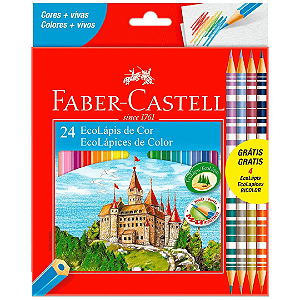 Lápis De Cor Ecolápis 20 + 4 Bicolores Faber Castell