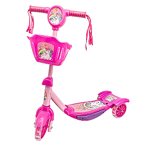 Patinete Unicórnio Com Cesta DMR0003 Dm Toys