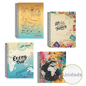 Caderno Espiral Capa Dura Journey 80 Folhas Panamericana