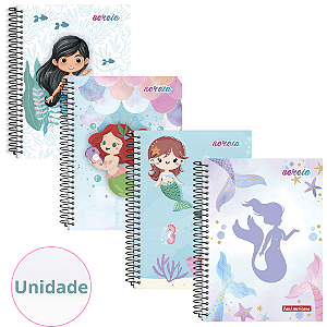 Caderno Espiral Capa Dura Sereia 80 Folhas Panamericana