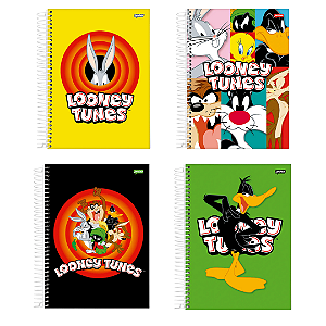 Caderno Espiral Capa Dura Looney Tunes 80 Folhas Jandaia