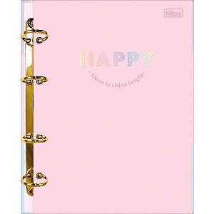 Caderno Argolado Colegial Happy 80 Folhas Tilibra
