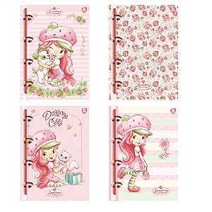 Caderno Argolado Colegial Moranguinho 160 Folhas Animativa