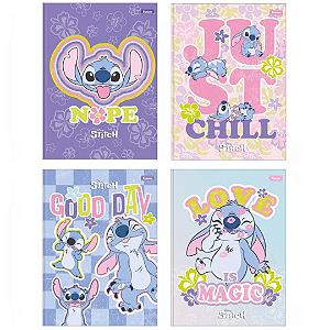 Caderno Brochura Capa Dura Colegial Stitch 160 Folhas Foroni