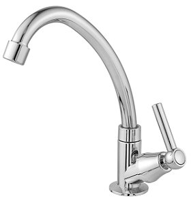 Torneira Bica Móvel Bancada Abs Cromado 1167 C-66 1/4 de Volta