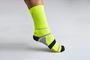 Meia De Ciclismo Vistho Com Refletivo Amarelo Lum./Cinza/Preto/Vermelho - Tam.39/43