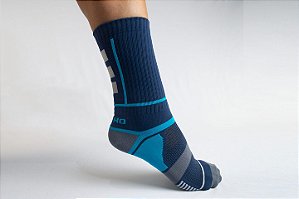 Meia De Ciclismo Vistho Com Refletivo Enzian/Turquesa Ceu/Estanho/Branco - Tam.33/38