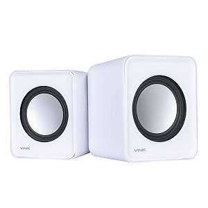Caixa De Som 2.0 Usb 5v 2x 1w Com Controlador De Volume Branca - Vs-01b
