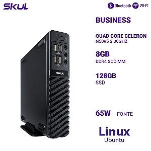 Mini Computador Business B100 Quad Core Celeron  N5095 2.00ghz Mem 8gb Ddr4 Ssd 128gb Wi-fi + Bt Fonte 65w Externa Linux