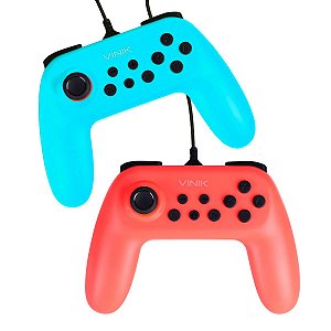 Kit Com 2 Controles Para Nintendo Switch Com Fio Usb Modelo Ns Color - Vinik