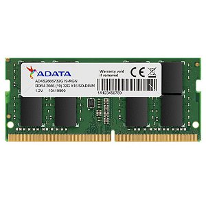 Memória Adata 32GB 2666MHz DDR4 Notebook AD4S266632G19SGI