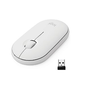 Mouse Logitech Pebble M350 Branco sem fio 910-005770-C