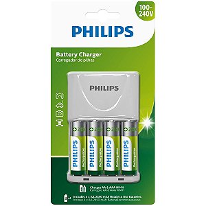 Carregador De Pilhas Aa/aaa Com 4 Pilhas Aa De 2500mah Scb2445nb/59