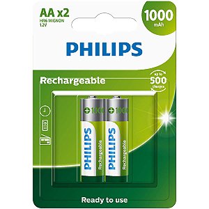 Pilha Recarregável Aa 1000mah Blister Com 2 R6b2rtu10/59