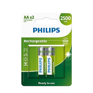 Pilha Recarregável Aa 2500mah Blister Com 2 Unidades R6b2rtu25/59