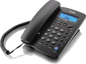 Telefone Com Fio Indentificador De Chamadas Agenda Para 12 Números Tcf 3000 Preto