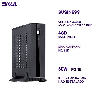 Mini Computador Business B100 Celeron J4005 Asus J4005i-c/br 2.00ghz Mem 4gb Ddr4 Sem Hd/ssd Fonte 60w