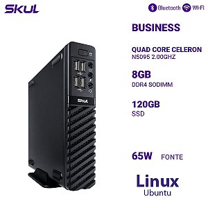 Mini Computador Business B100 Quad Core Celeron  N5095 2.00ghz Mem 8gb Ddr4 Ssd 120gb Wi-fi + Bt Fonte 65w Linux