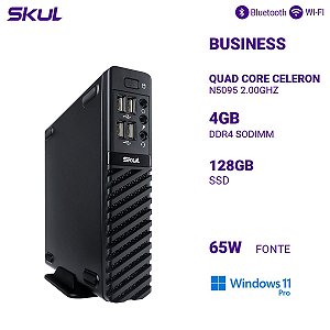 Mini Computador B100 Quad Core Celeron  N5095 2.00ghz Mem 4gb Ddr4 Ssd 128gb Wi-fi+bt Fonte 65w Ext Win 11 Pro