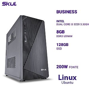Computador B300 Dual Core I3 3220 3.30ghz Memória 8gb Ddr3 Ssd 128gb Fonte 200w Atx Linux Ubuntu