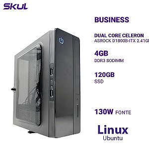 Computador B100 Dual Core Celeron  Asrock D1800b-itx 2.41ghz Memória 4gb Ddr3 Ssd 120gb Fonte 130w Linux Ubuntu