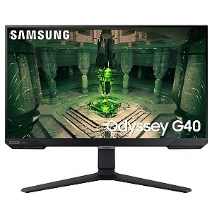 Monitor Gamer Samsung Odyssey G40 25" Fhd 240 Hz 1ms Ajuste De Altura Hdmi Dp Gsync Freesync Preto - Ls25bg400elxzd