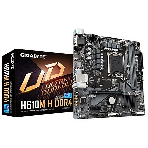 Placa-mãe Gigabyte H610m H Ddr4 Micro Atx, Lga1700 2xddr4 32gb, 2xusb 3.2, 4xusb 2.0, 1x D-sub, 1x Hdmi