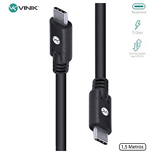 Cabo Usb Tipo C X Tipo C V3.2 Gen1 5gbps 3a 1,5 Metros - C32g1-15