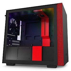 Gabinete Mini-itx - H210i Matte Black/red - Com Controladora De Fans + Fita De Led - Ca-h210i-br