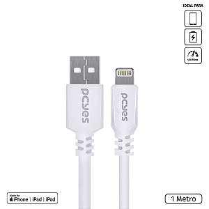 Cabo Para Iphone Original Usb A 2.0 Para Lightning Com Certificado Mfi 1 Metro Branco - Pualb-01