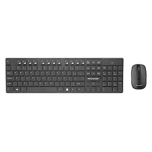 Kit Teclado E Mouse Sem Fio Teclas Flutuantes Preto Tc251