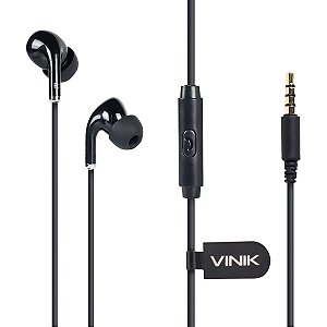 Fone De Ouvido Sound Pods Preto Com Microfone Cabo 1.2m Plug 3.5mm Estereo P3 - Sp200p