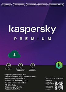 Antivírus Kaspersky Premium 10-Dvc 1Y B ESD KL1047KDKFS - KL1047KDKFS