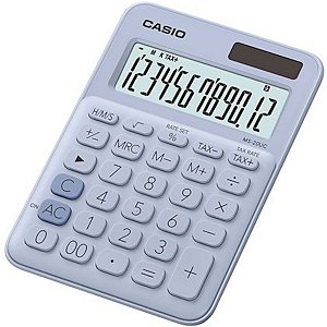 Calculadora De Mesa 12 Dígitos Com Cálculo De Horas E Big Display Ms-20uc-lb-n-dc Azul Claro