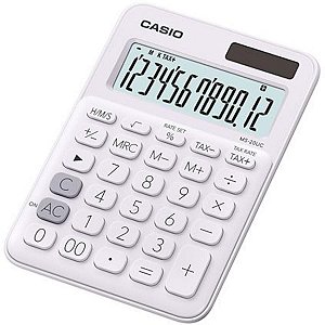 Calculadora De Mesa 12 Dígitos Com Cálculo De Horas E Big Display Ms-20uc-we-n-dc Branca