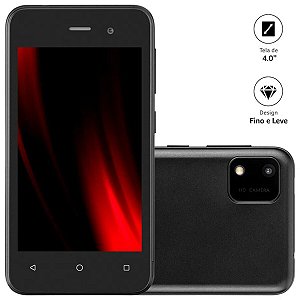 Smartphone E Lite 2 Preto 32gb 3g Wi-fi Tela 4,0" Dual Chip Android 11 (go Edition) Quad Core - P9146