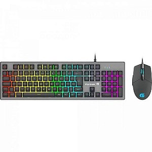 Kit Teclado e Mouse Gamer Fortrek Ranger Rainbow RGB Grafite