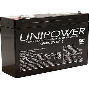 Bateria 6v 12a Selada Up6120 Unipower
