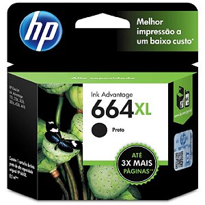 Cartucho De Tinta Hp 664xl Preto - F6v31ab [F004]