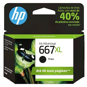 Cartucho De Tinta Hp 667xl Preto - 3ym81ab [F004]