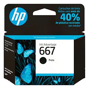 Cartucho de Tinta HP 667 Preto 3YM79AB [F030]