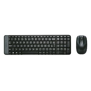 Kit Teclado e Mouse Logitech MK220 Preto Sem fio 920-004431-C [F030]