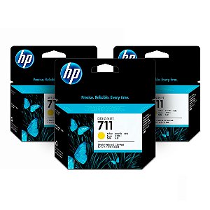 Cartucho de tinta HP 711 Amarelo PLUK 29ml (3 unid) CZ136AB [F030]