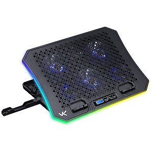 Base Para Notebook Snow Rgb - Ate 19" - 6 Fans - Com Controlador E Suporte P/ Celular - Cn200 [F018]