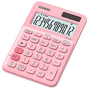 Calculadora De Mesa 12 Dígitos Com Cálculo De Horas E Big Display Ms-20uc-pk-n-dc Rosa [F018]