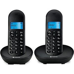 Telefone Sem Fio Com Id De Chamadas E Viva Voz - Mt150-2 Preto - 2 Aparelhos [F018]