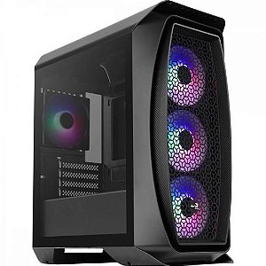 Gabinete Gamer Aerocool Aero One Mini Frost Preto RGB Lateral Vidro [F002]