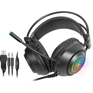 Headset Gamer Fortrek Crusader P2 + USB RGB Preto [F002]