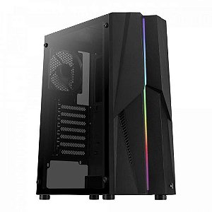 Gabinete Gamer Aerocool Mecha Preto RGB Lateral Vidro [F002]